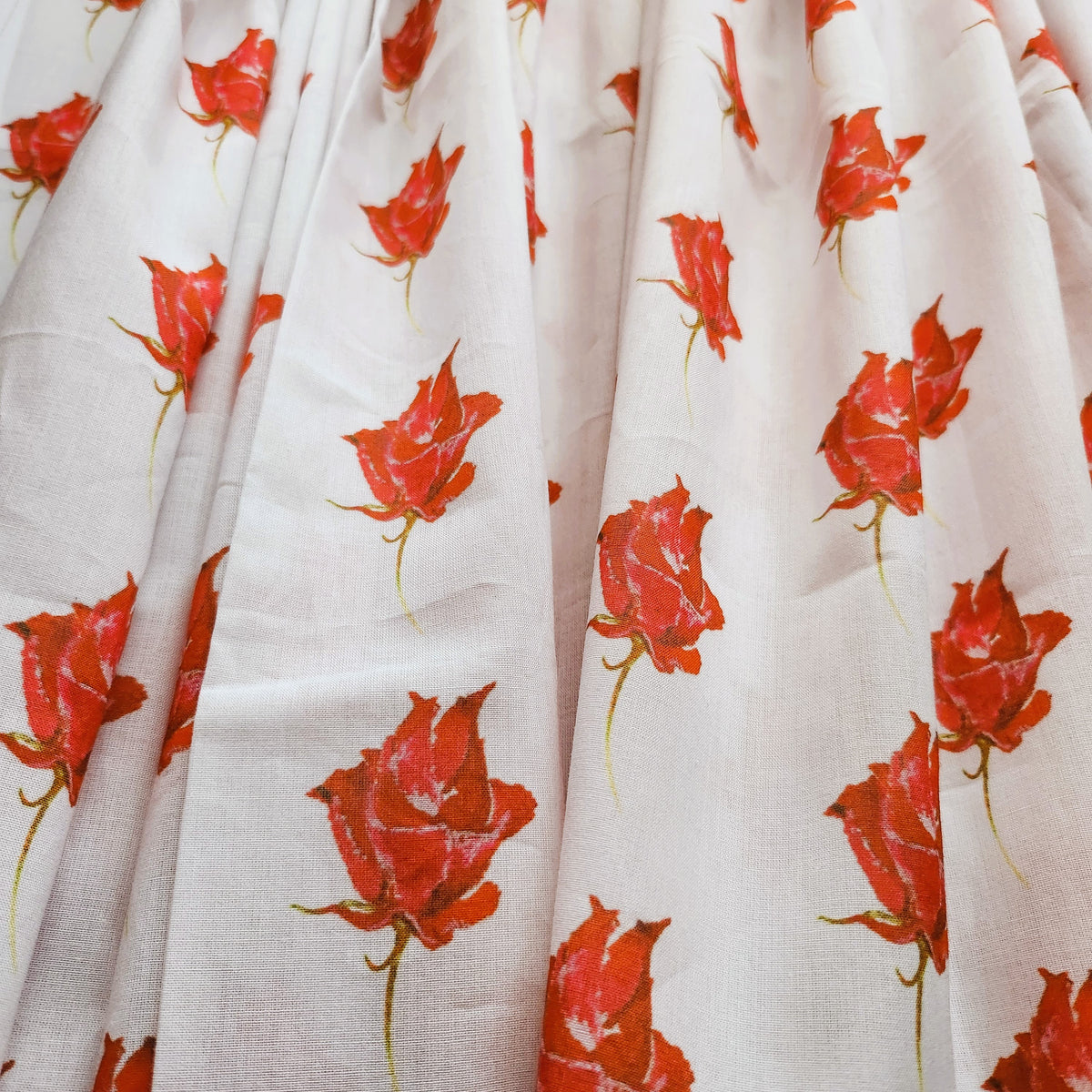 Vintage Red fabric per metre