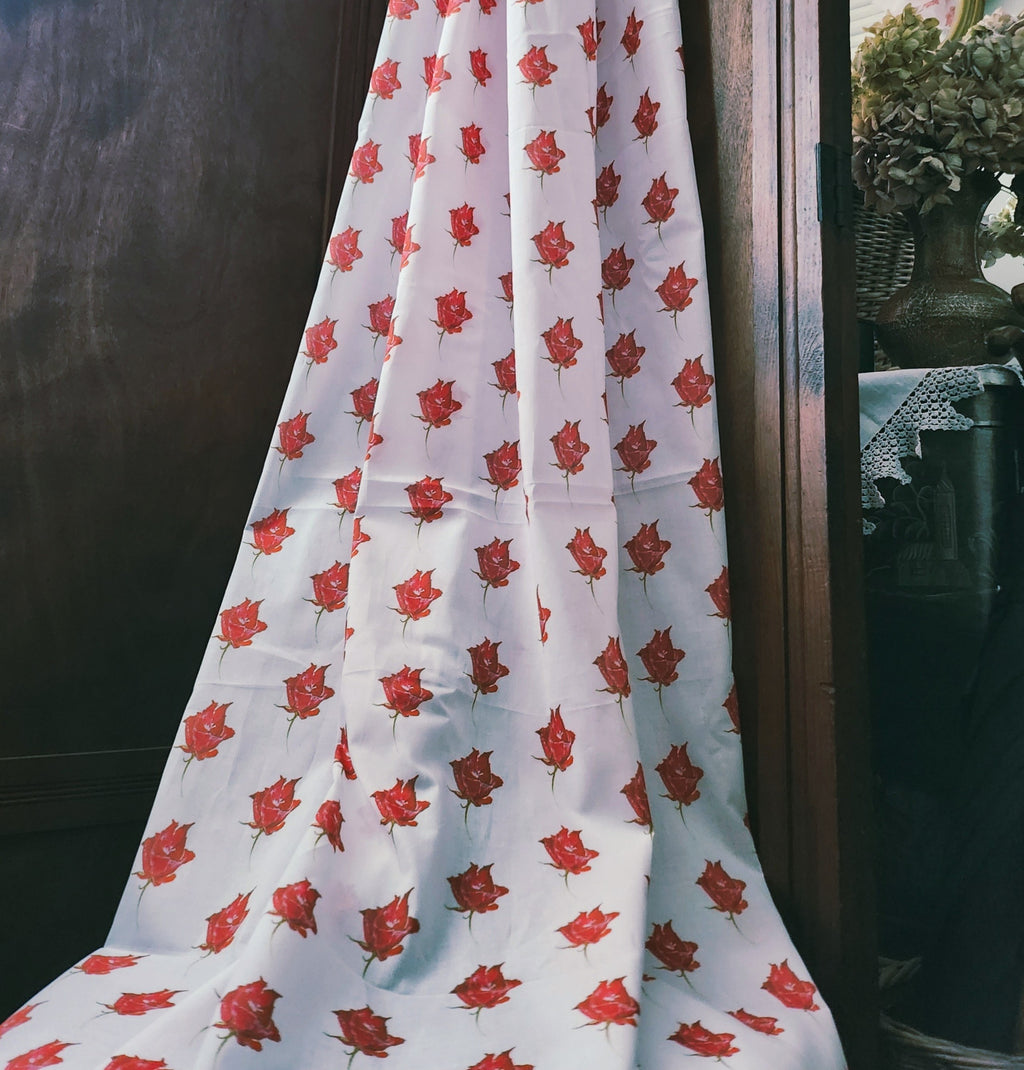 Vintage Red fabric per metre